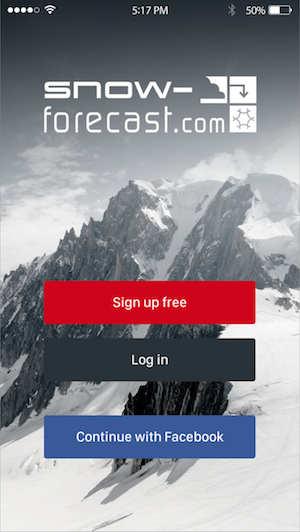Snow forecast mobile app
