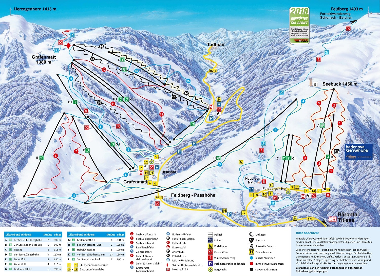 Feldberg Pistenkarte / Loipenkarte