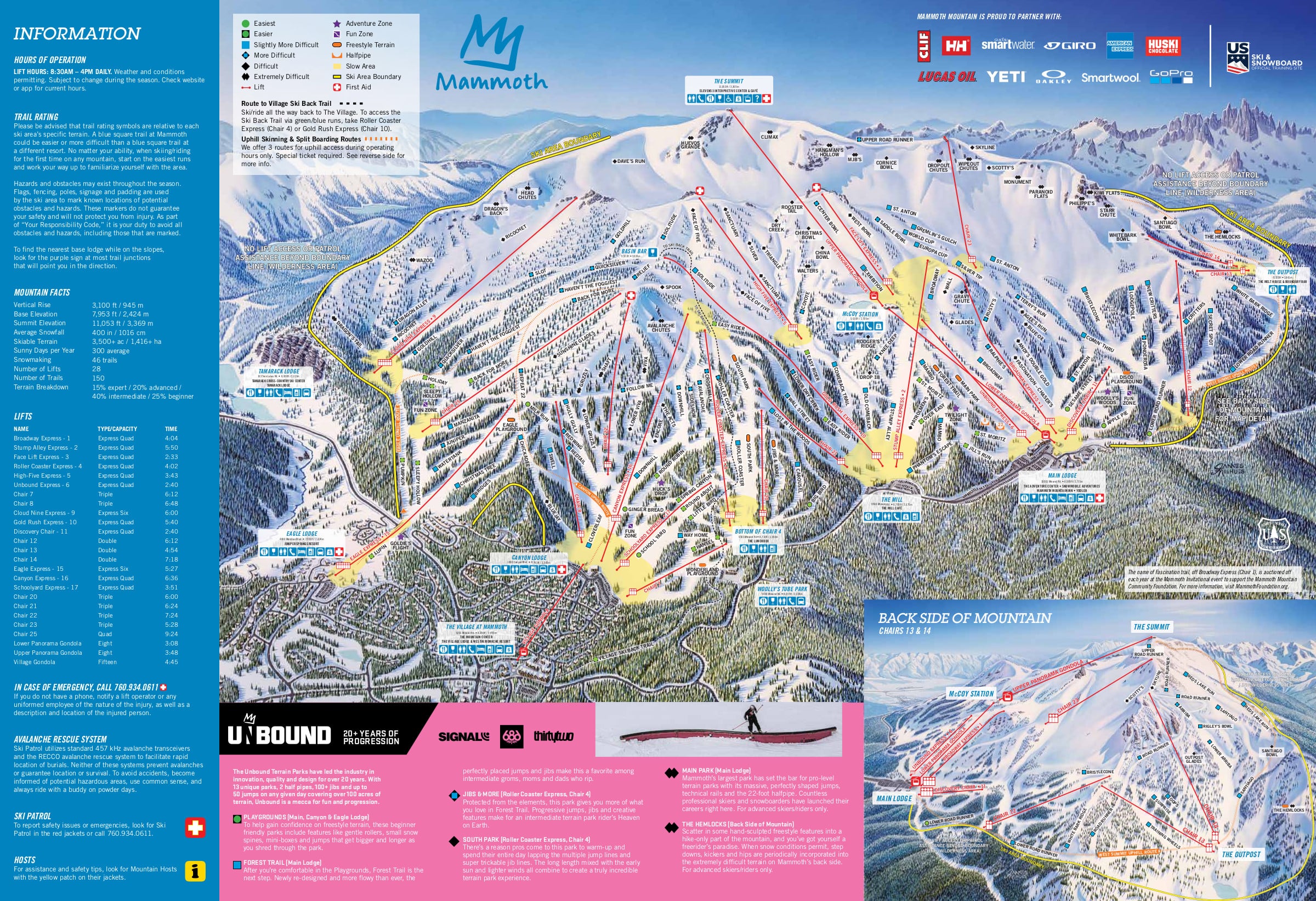 Mammoth Mountain Piste / Trail Map