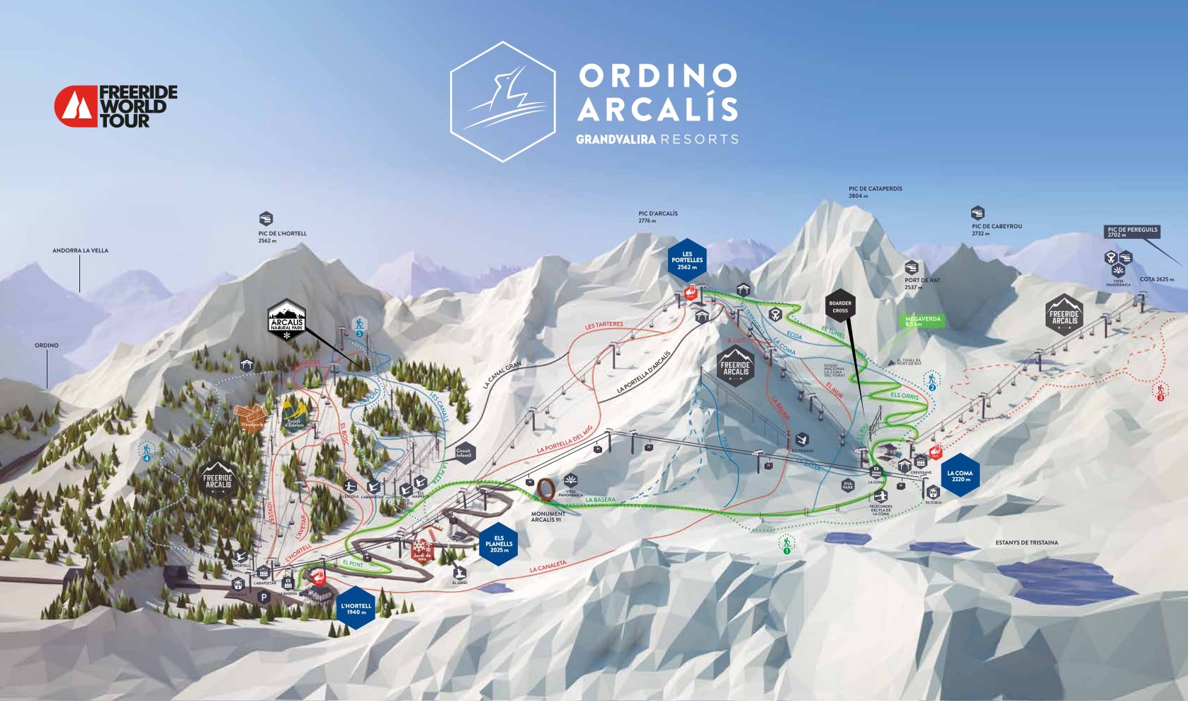 Vallnord-Arcalís Piste / Trail Map