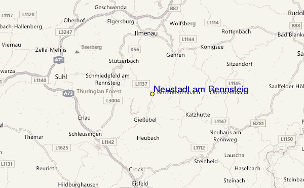 Neustadt am Rennsteig Ski Resort Guide, Lagenkarte Neustadt am