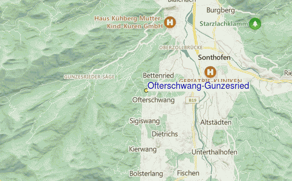 Ofterschwang-Gunzesried Ski Resort Guide, Lagenkarte Ofterschwang