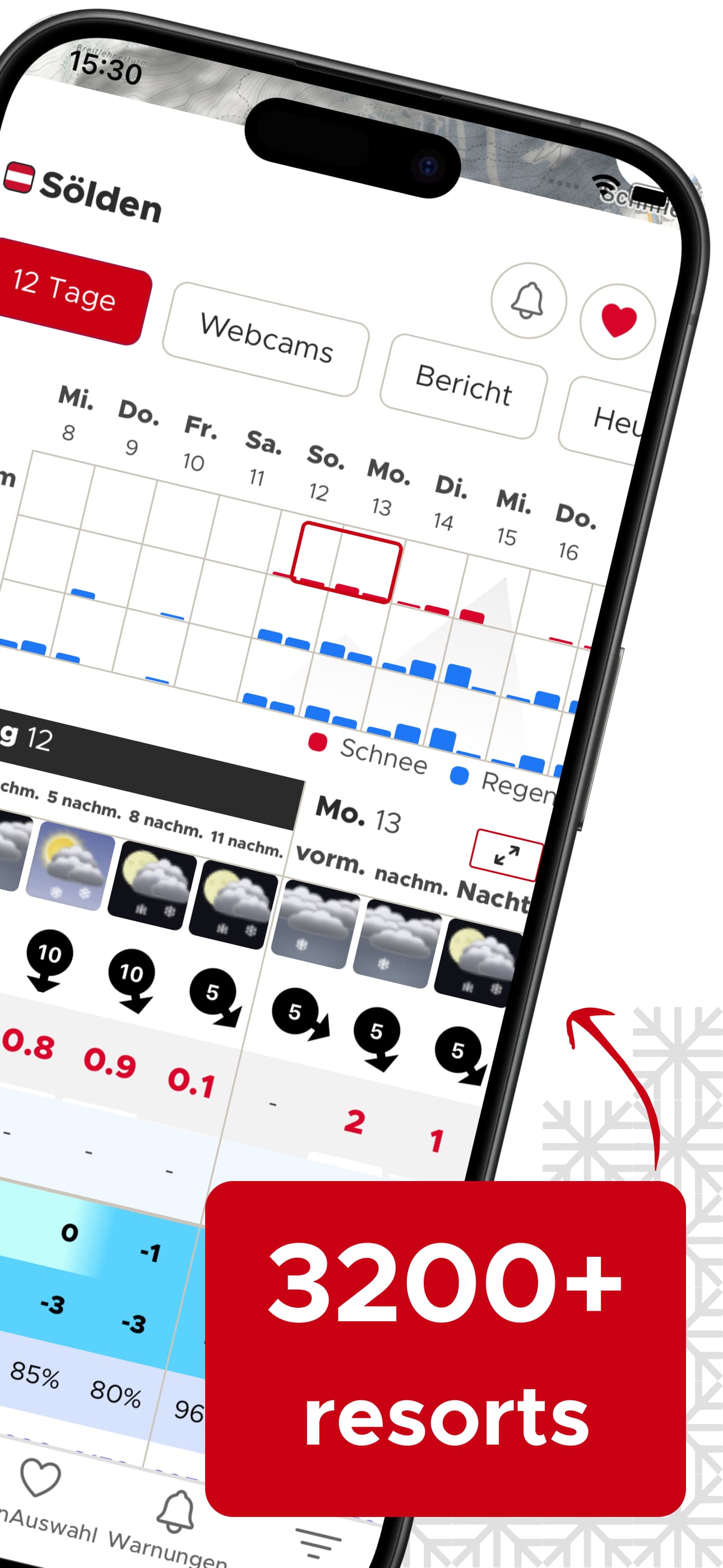 Snow-Forecast App Screenshot-Bild 2