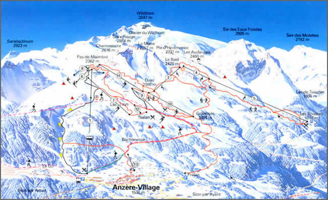 Anzère Piste / Trail Map