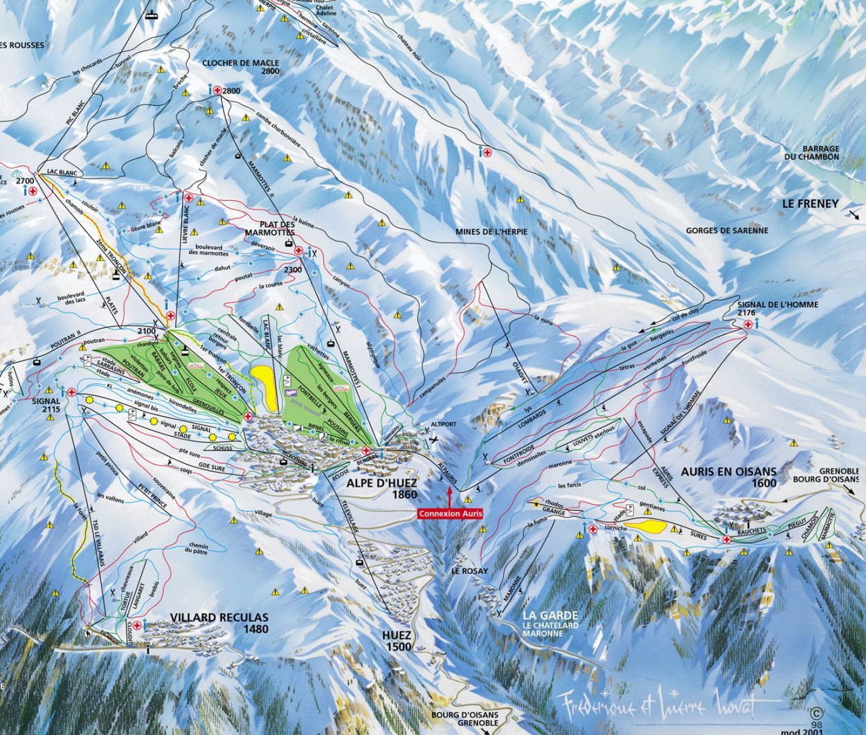 Auris En Oisans Piste / Trail Map