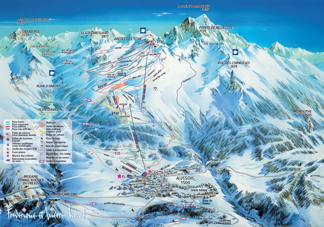 Aussois Piste / Trail Map