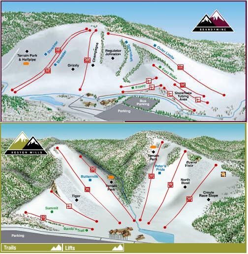 Boston Mills Brandywine Piste / Trail Map