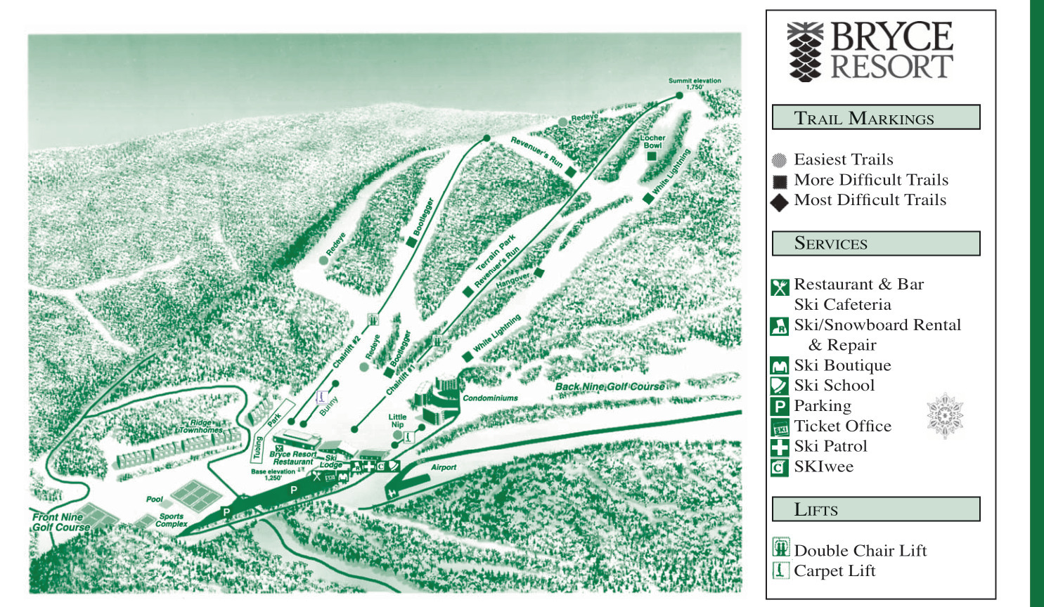 Bryce Resort Piste / Trail Map