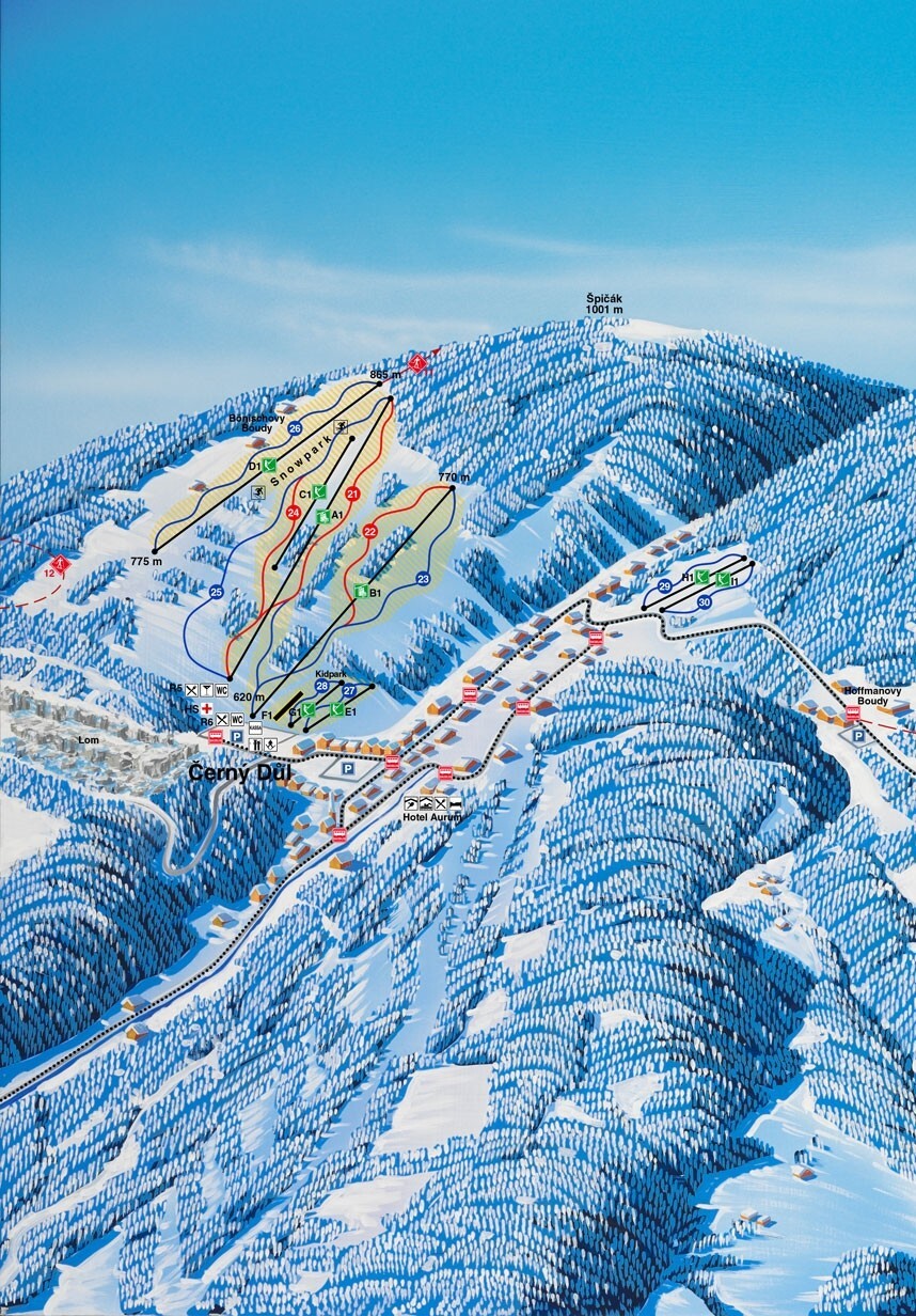 Černý Důl Piste / Trail Map
