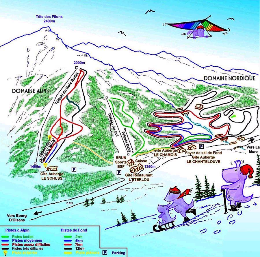 Col d' Ornon Piste / Trail Map