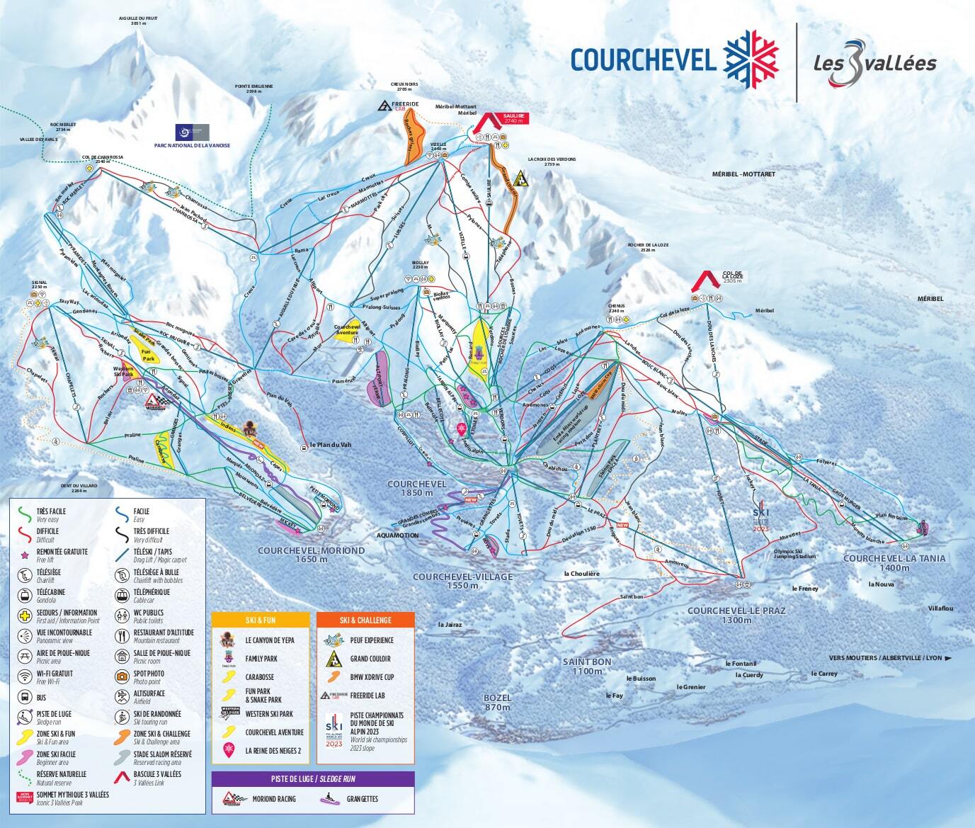 Courchevel Piste / Trail Map