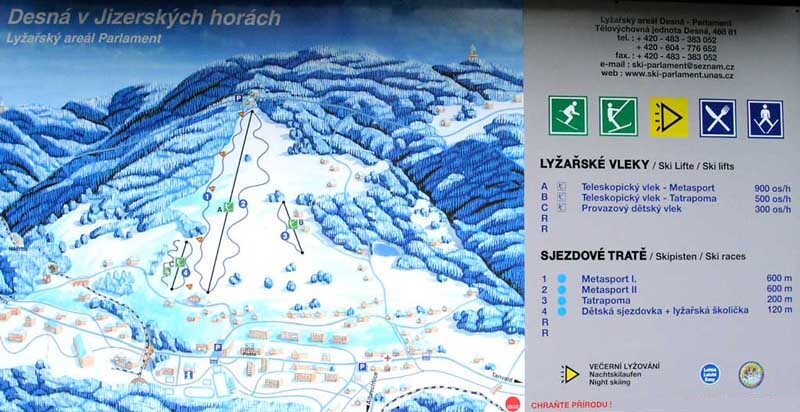 Desná - Parlament Piste / Trail Map