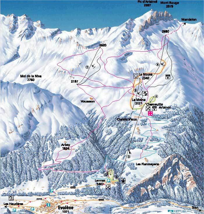 Evolène Piste / Trail Map