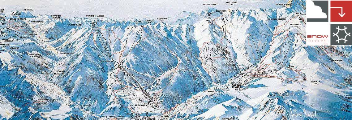 Val d’Allos – La Foux (Espace Lumière) Piste / Trail Map