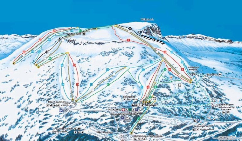Gausdal Piste / Trail Map