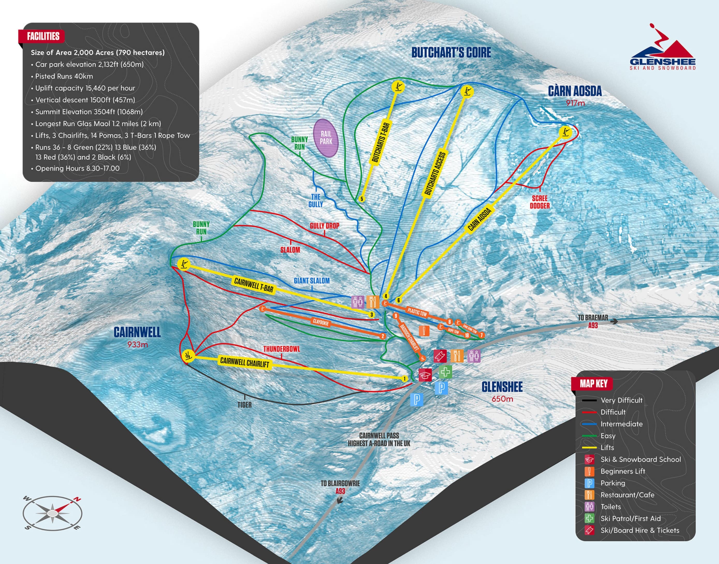 Glenshee Piste / Trail Map