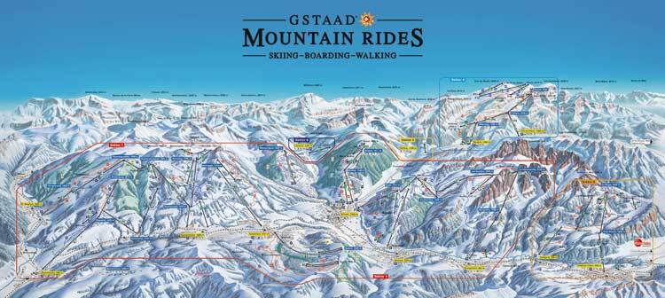 Gstaad - St.Stephan - Zweisimmen Piste / Trail Map