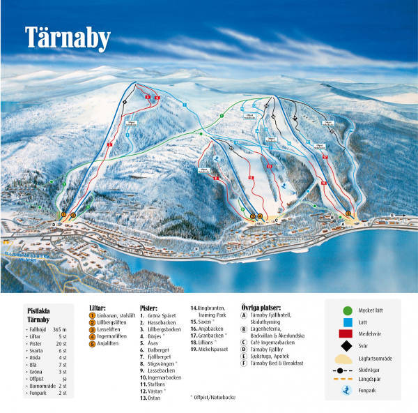 Hemavan and Tärnaby Piste / Trail Map