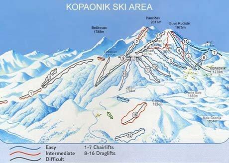 Kopaonik Piste / Trail Map