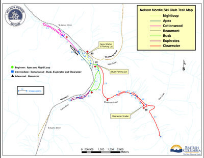 Nelson Nordic Piste / Trail Map