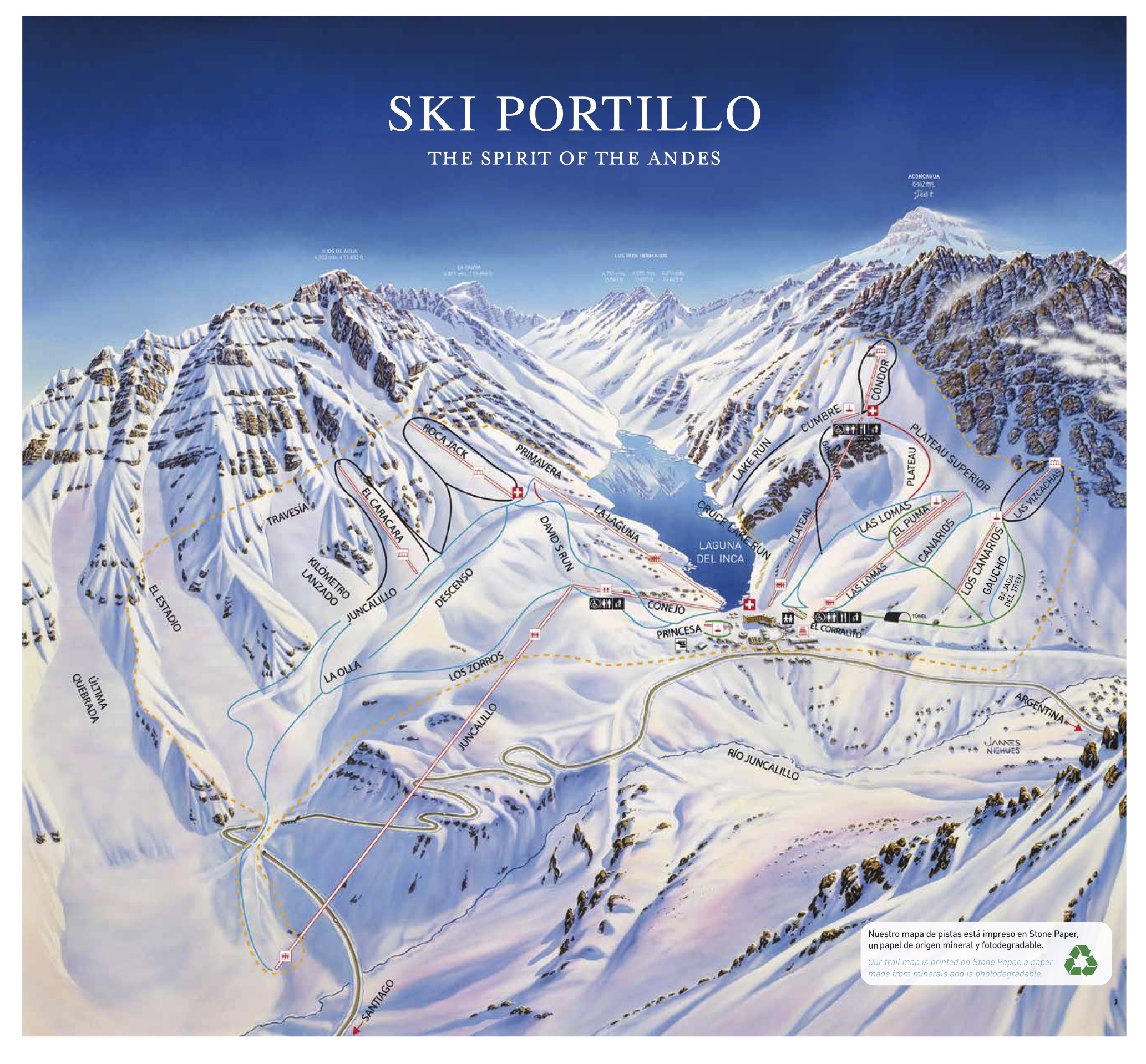 Portillo Piste / Trail Map
