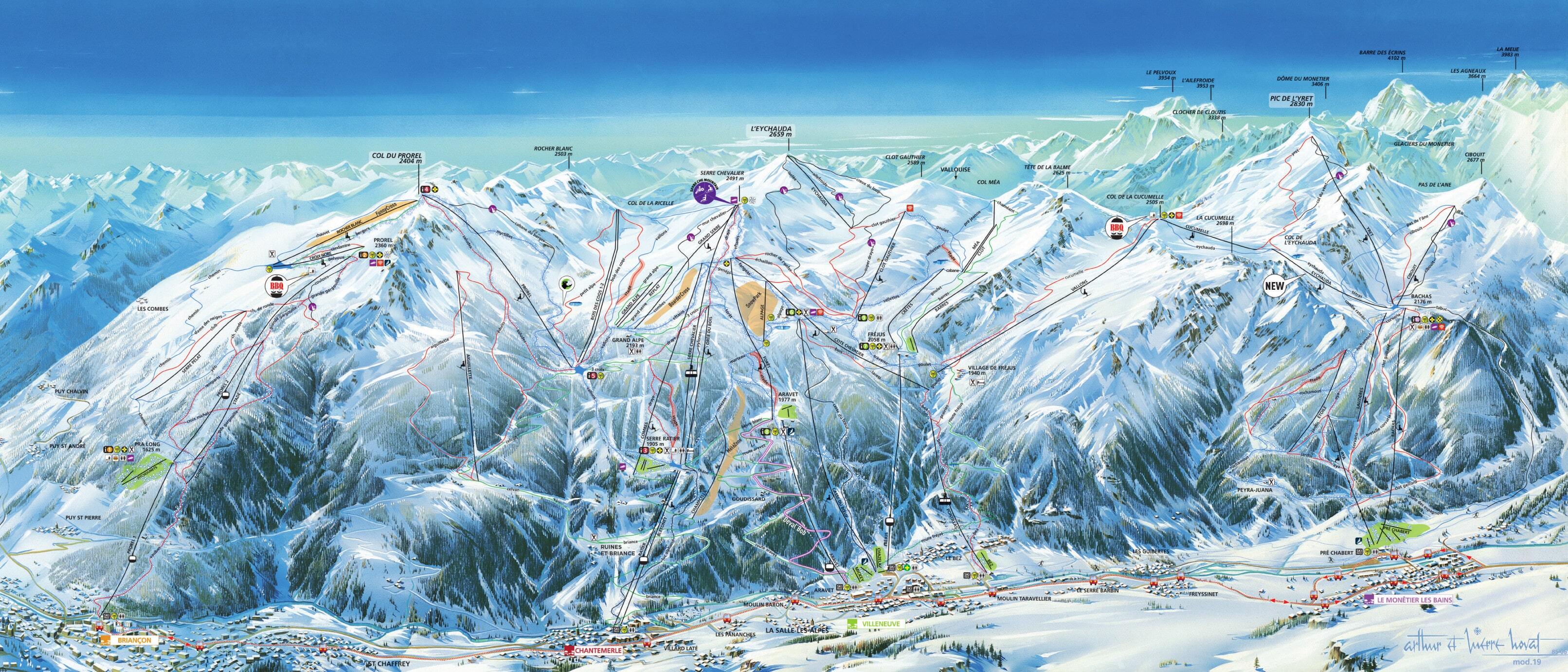 Serre Chevalier Piste / Trail Map