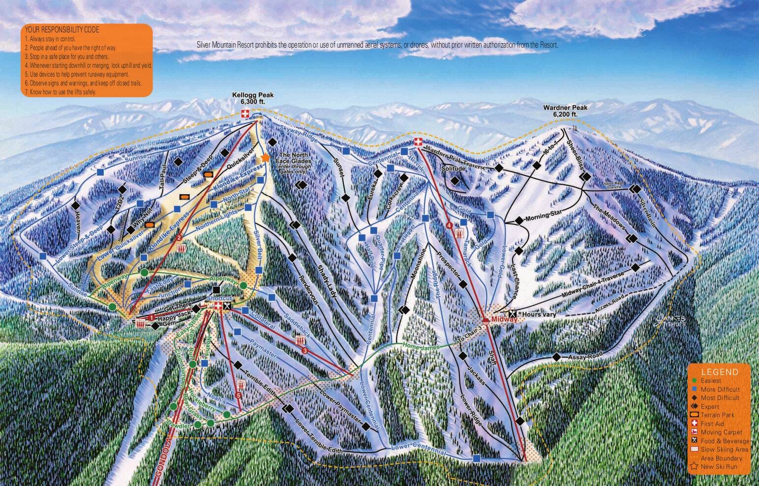 Silver Mountain Piste / Trail Map