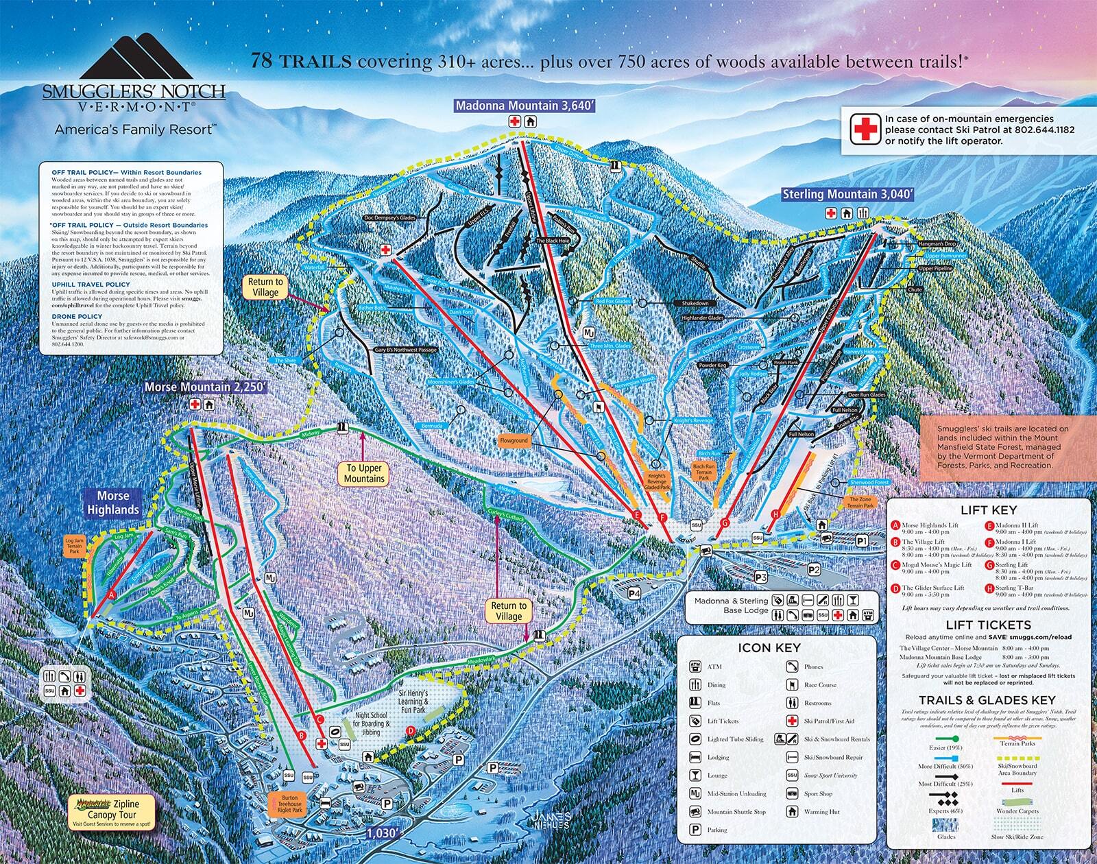 Smuggler's Notch Piste / Trail Map