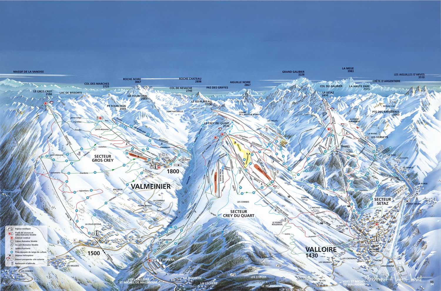 Valmeinier Piste / Trail Map