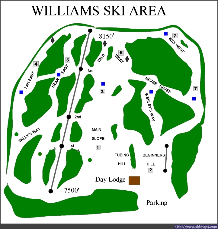 Williams Ski Area Piste / Trail Map