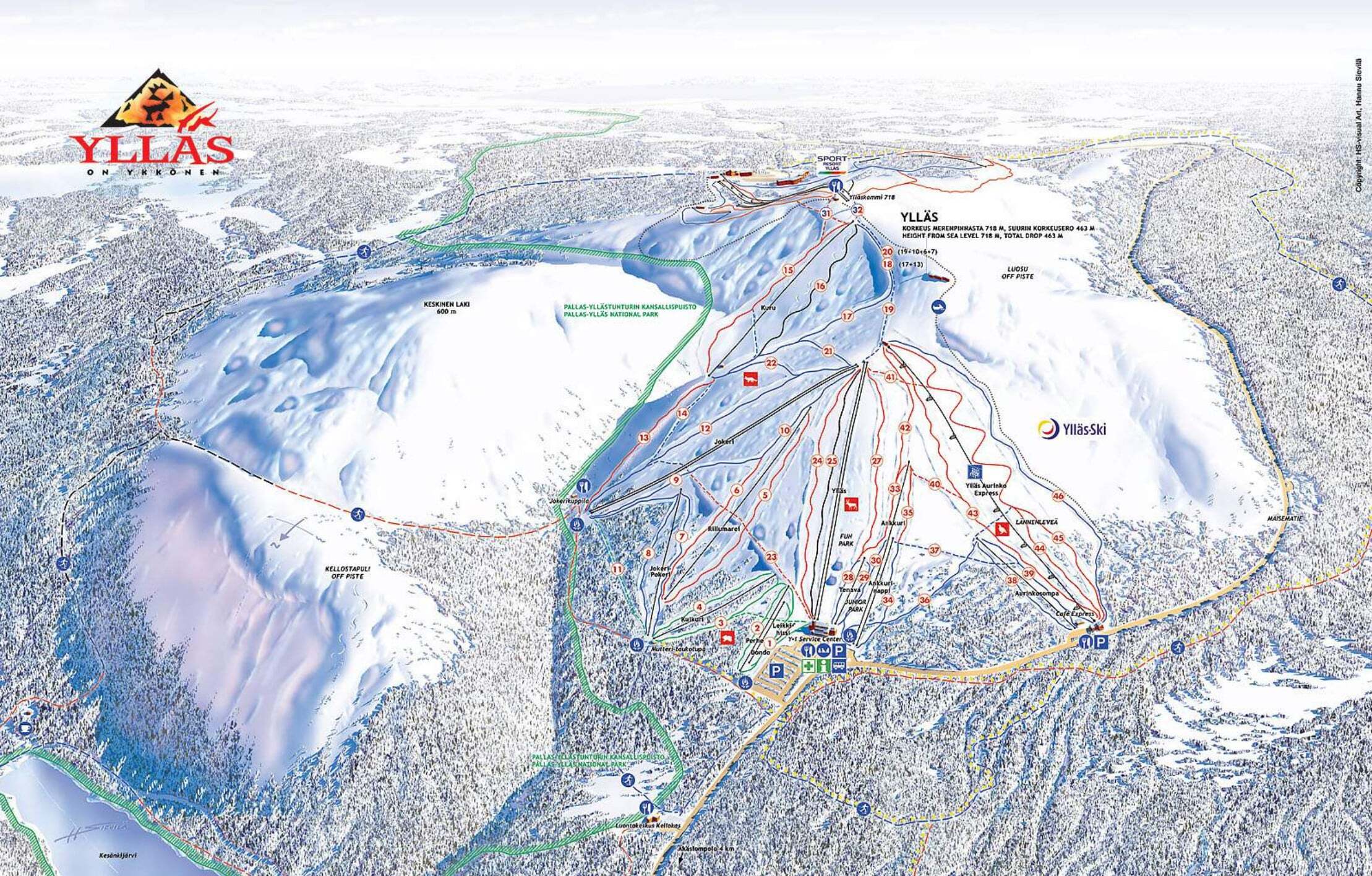 Yllas Piste / Trail Map