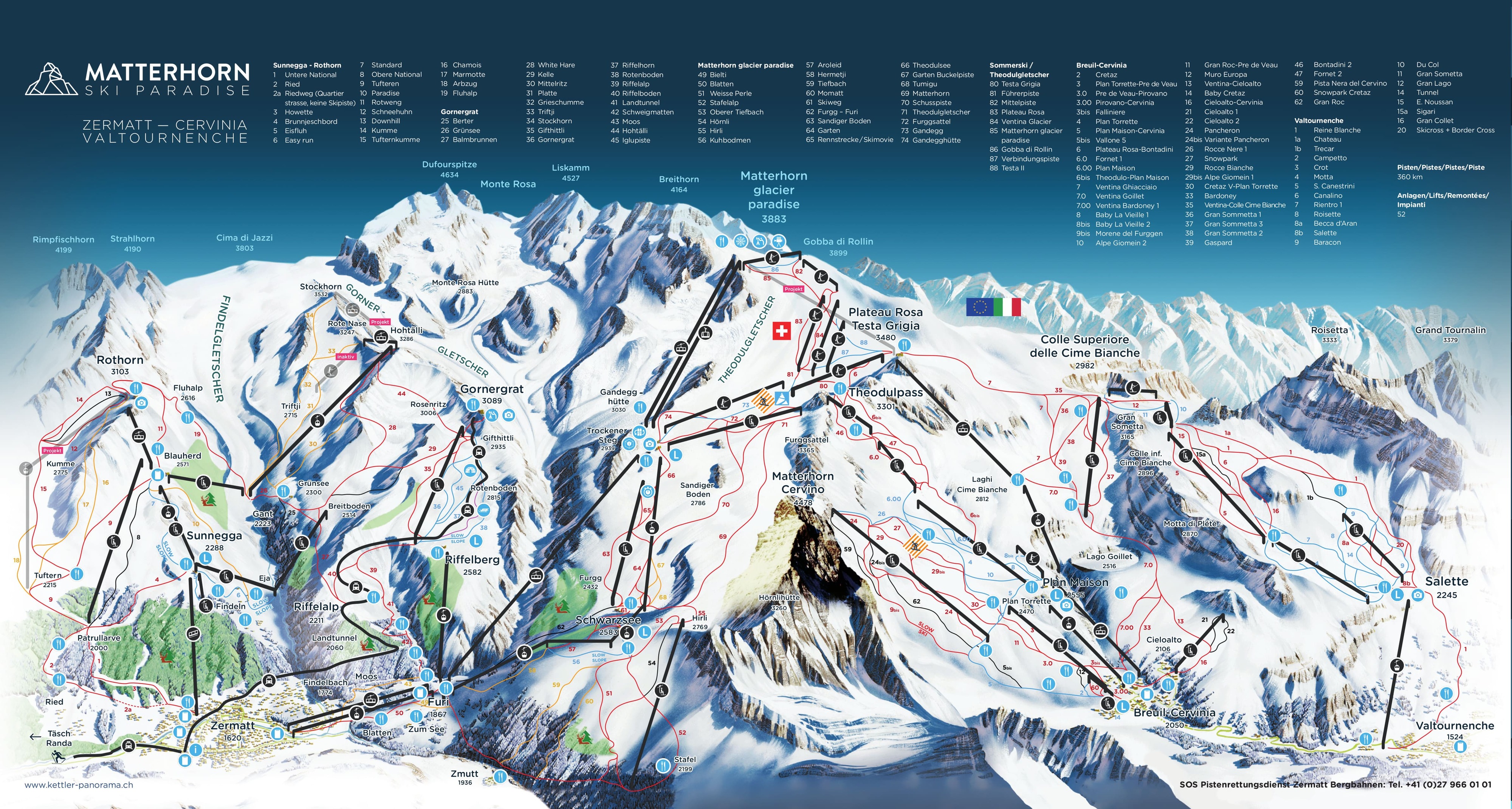 Zermatt Piste / Trail Map