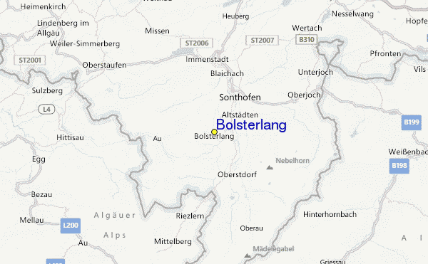 Bolsterlang Ski Resort Guide, Lagenkarte Bolsterlang Ski- Urlaub Unterkunft