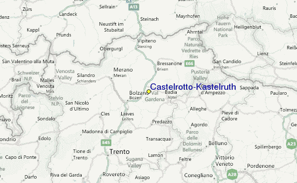 Castelrotto/Kastelruth Ski Resort Guide, Lagenkarte Castelrotto