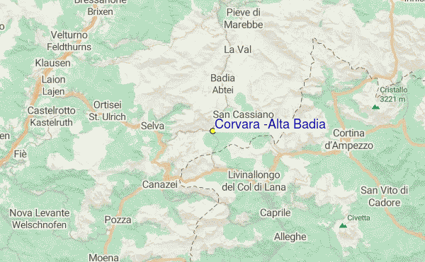 Corvara (Alta Badia) Ski Resort Guide, Lagenkarte Corvara (Alta Badia