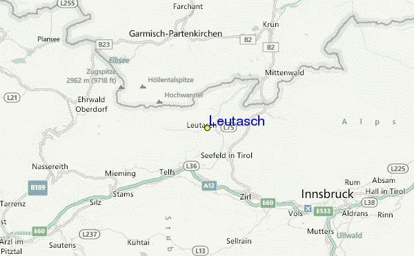 Leutasch Ski Resort Guide, Lagenkarte Leutasch Ski- Urlaub Unterkunft