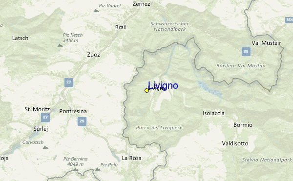 Livigno Ski Resort Guide, Lagenkarte Livigno Ski- Urlaub Unterkunft