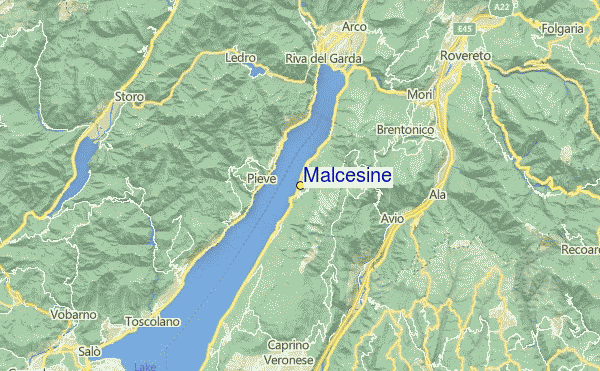 Malcesine Ski Resort Guide, Lagenkarte Malcesine Ski- Urlaub Unterkunft