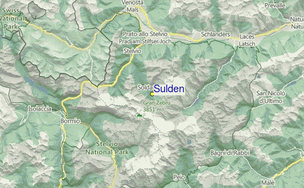 Sulden Ski Resort Guide, Lagenkarte Sulden Ski- Urlaub Unterkunft