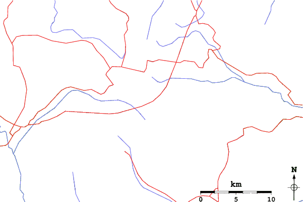 Roads and rivers close to Anilio Ski Resort
