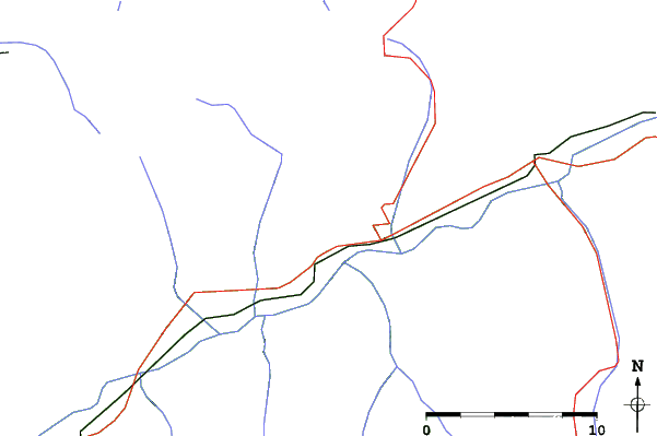 Roads and rivers close to Anzère