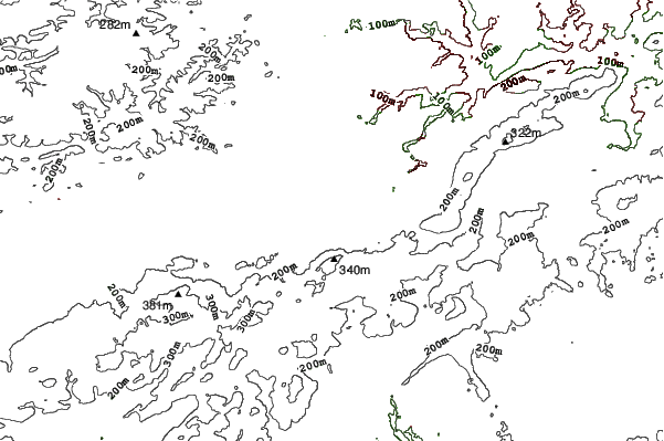 Bear Creek Ski Area neighbourhood contours