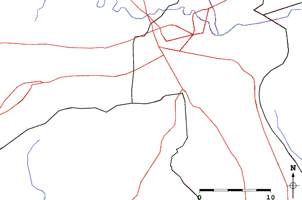 Roads and rivers close to Bear Creek Ski Area