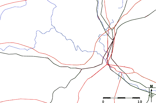 Roads and rivers close to Blue Marsh