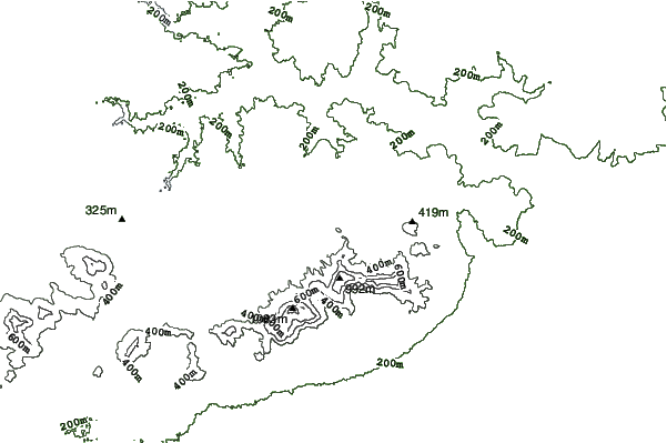 Bluff Knoll (Stirling Ranges) neighbourhood contours