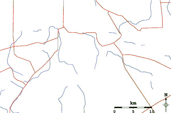 Roads and rivers close to Bluff Knoll (Stirling Ranges)