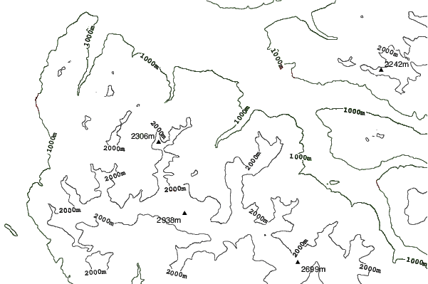 Brandnertal (Brand und Bürserberg) neighbourhood contours