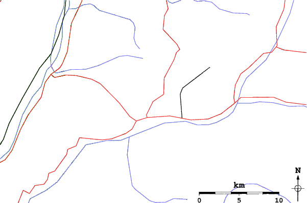 Roads and rivers close to Alpe Cermis-Cavalese