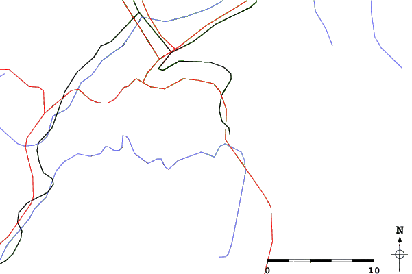 Roads and rivers close to Champex-Lac