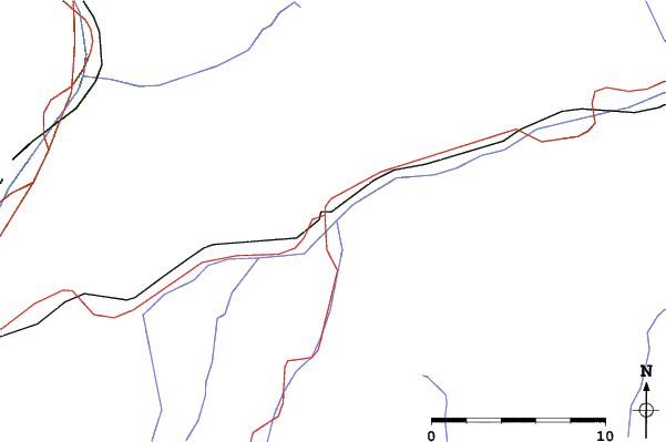 Roads and rivers close to Disentis